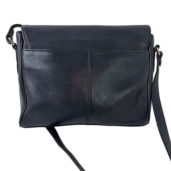 Etienne Aigner Womens Navy Blue Leather Flap Pocket Small Purse Shoulder Bag - Picture 7 of 16